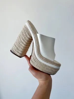 Women's Kate Woven Platform Heel In White