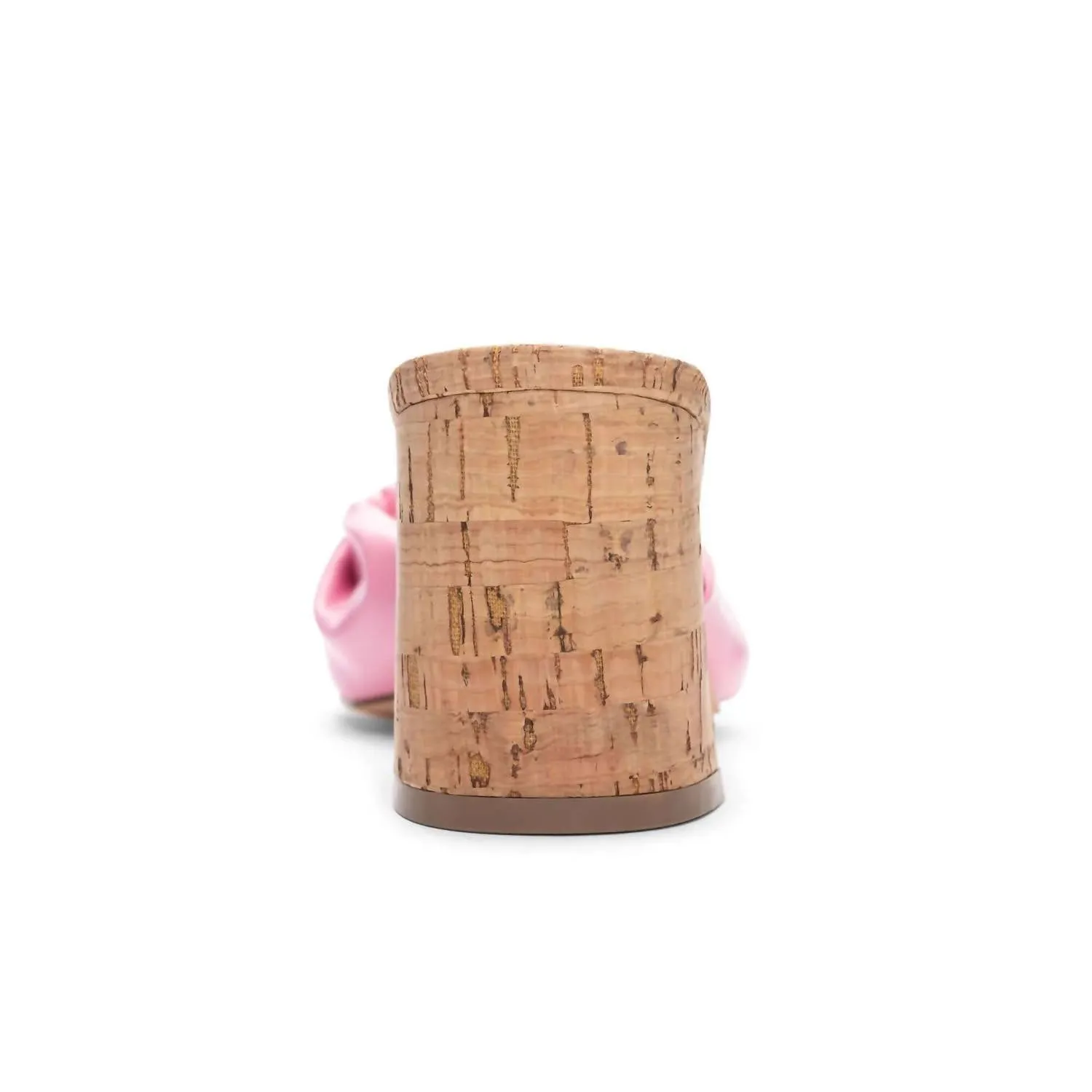 Women's Knotted Cork Chunky Heel In Pink