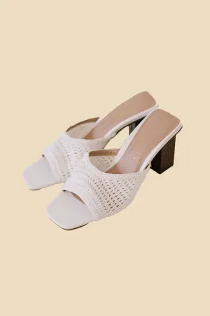 Women's Layton Crochet Mule Heels In Ivory