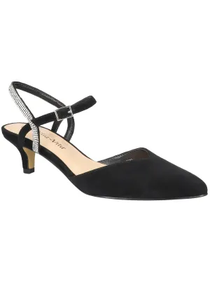 Womens Leather Ankle Strap Pumps