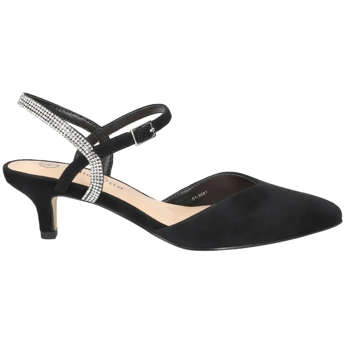 Womens Leather Ankle Strap Pumps