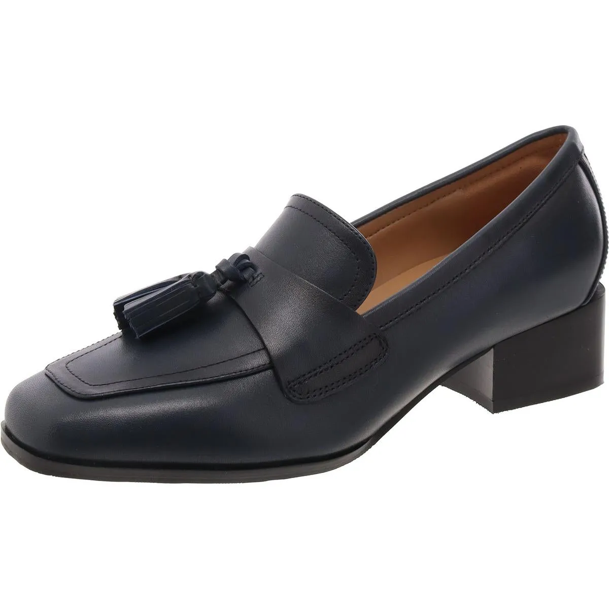 Womens Leather Comfort Insole Block Heels