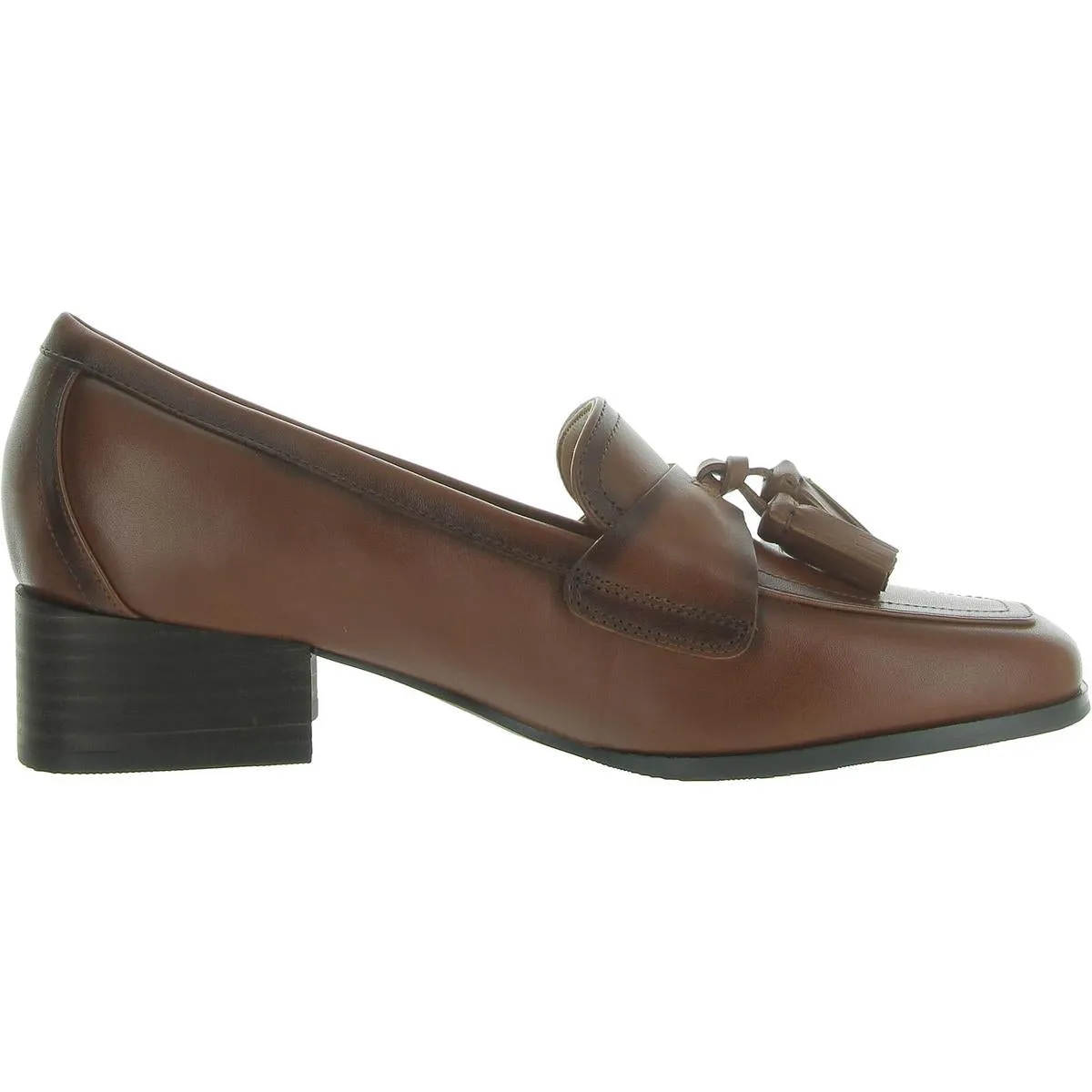 Womens Leather Comfort Insole Block Heels