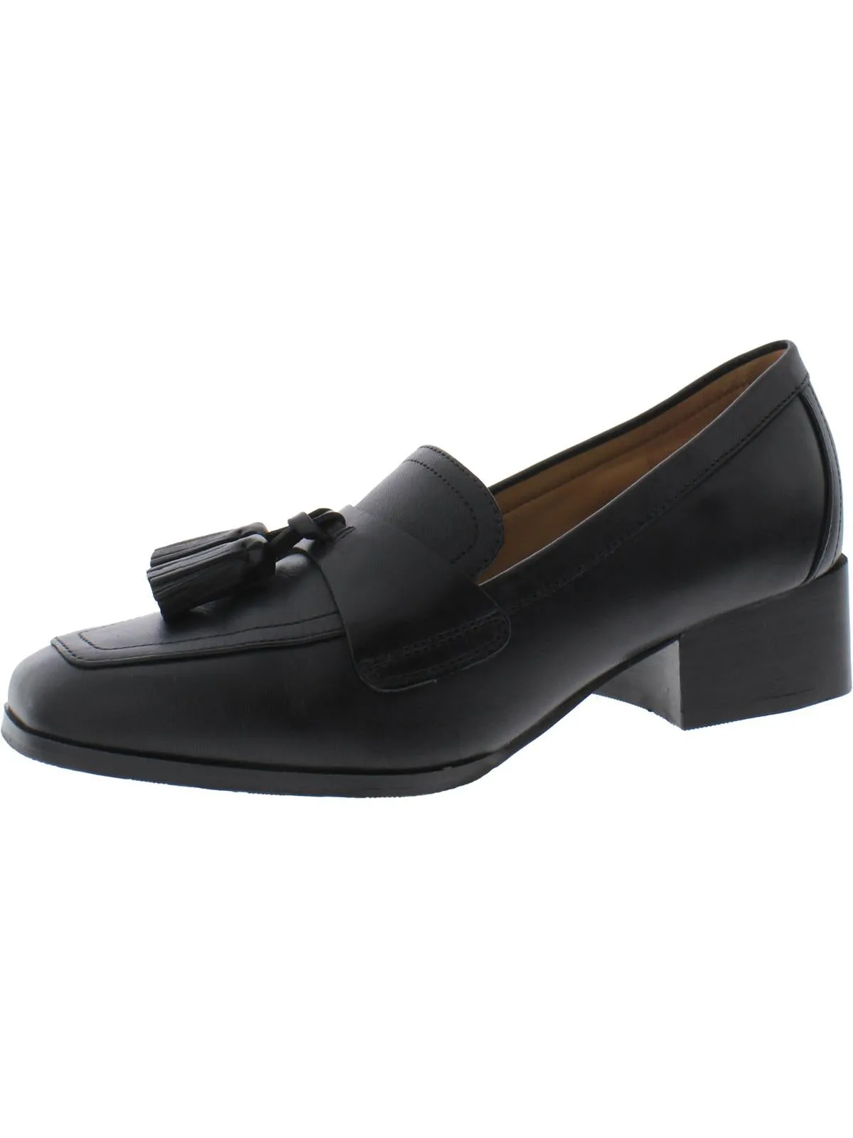 Womens Leather Comfort Insole Block Heels
