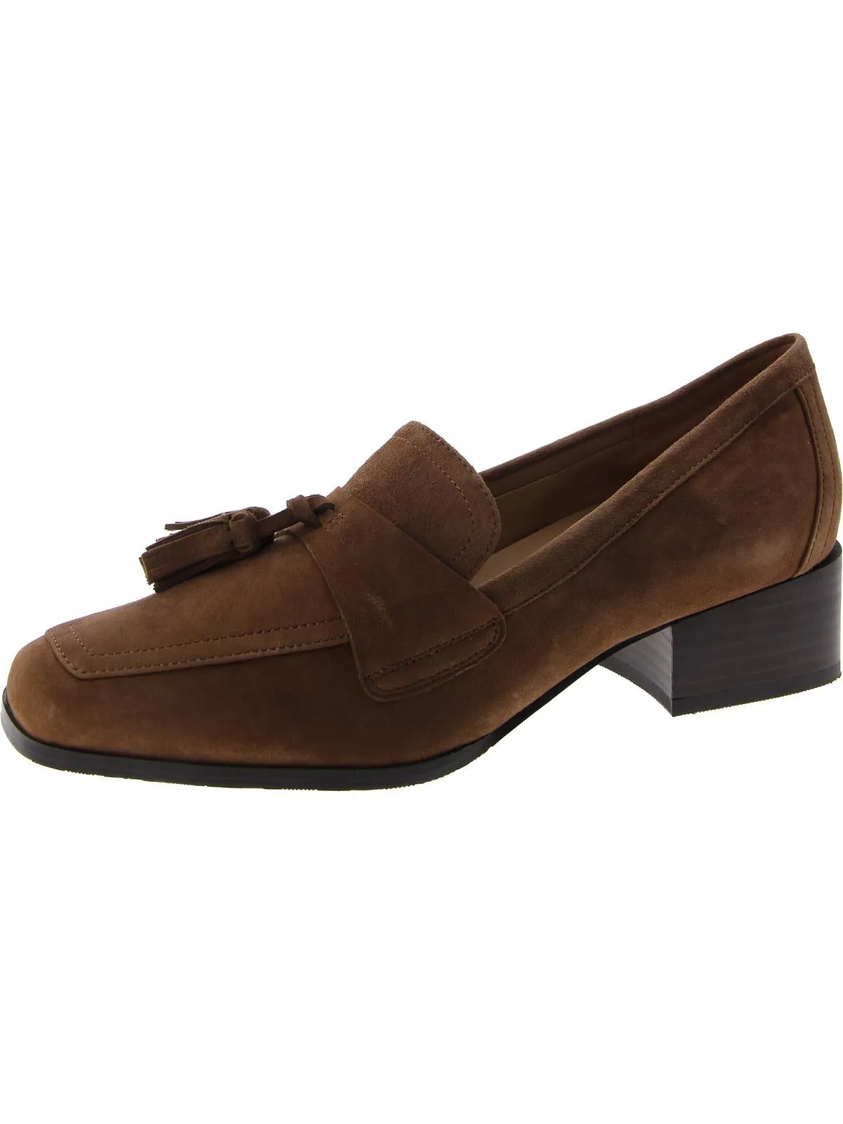Womens Leather Comfort Insole Block Heels