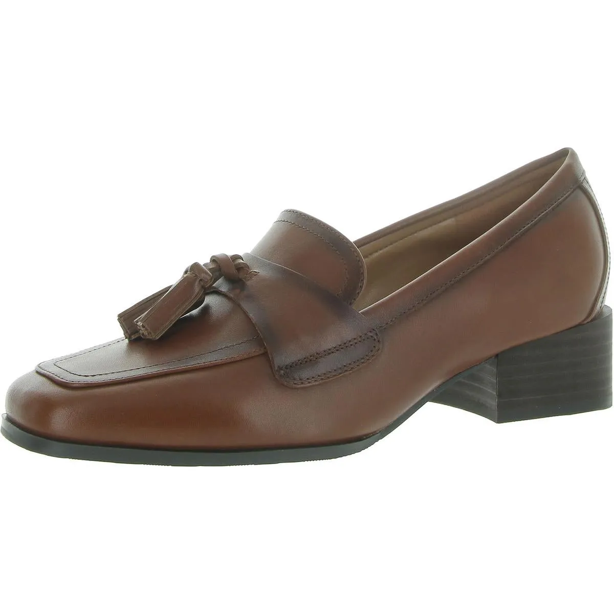 Womens Leather Comfort Insole Block Heels
