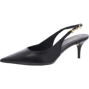 Womens Leather Embellished Pumps