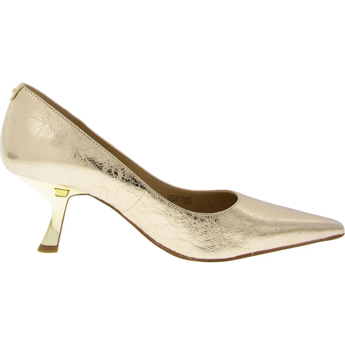 Womens Leather Metallic Pumps