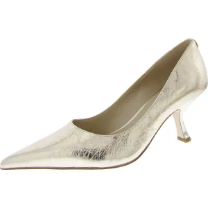 Womens Leather Metallic Pumps