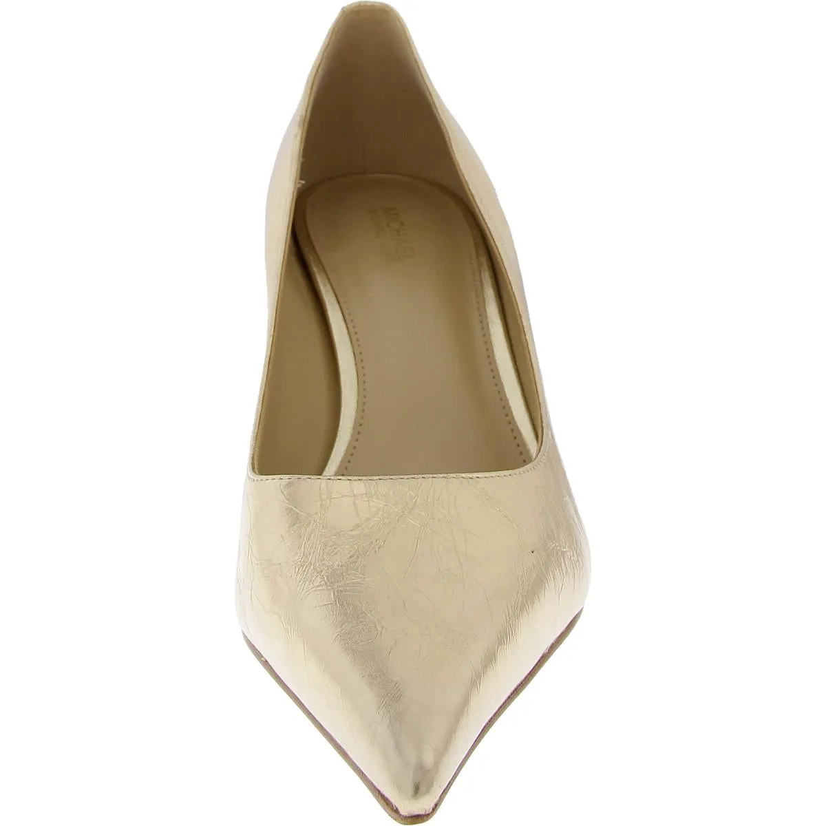 Womens Leather Metallic Pumps