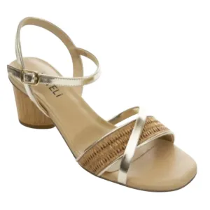 Women's Levey Heels In Camel Raffia