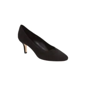 Women's Linden Embossed Leather Heels In Black Suede
