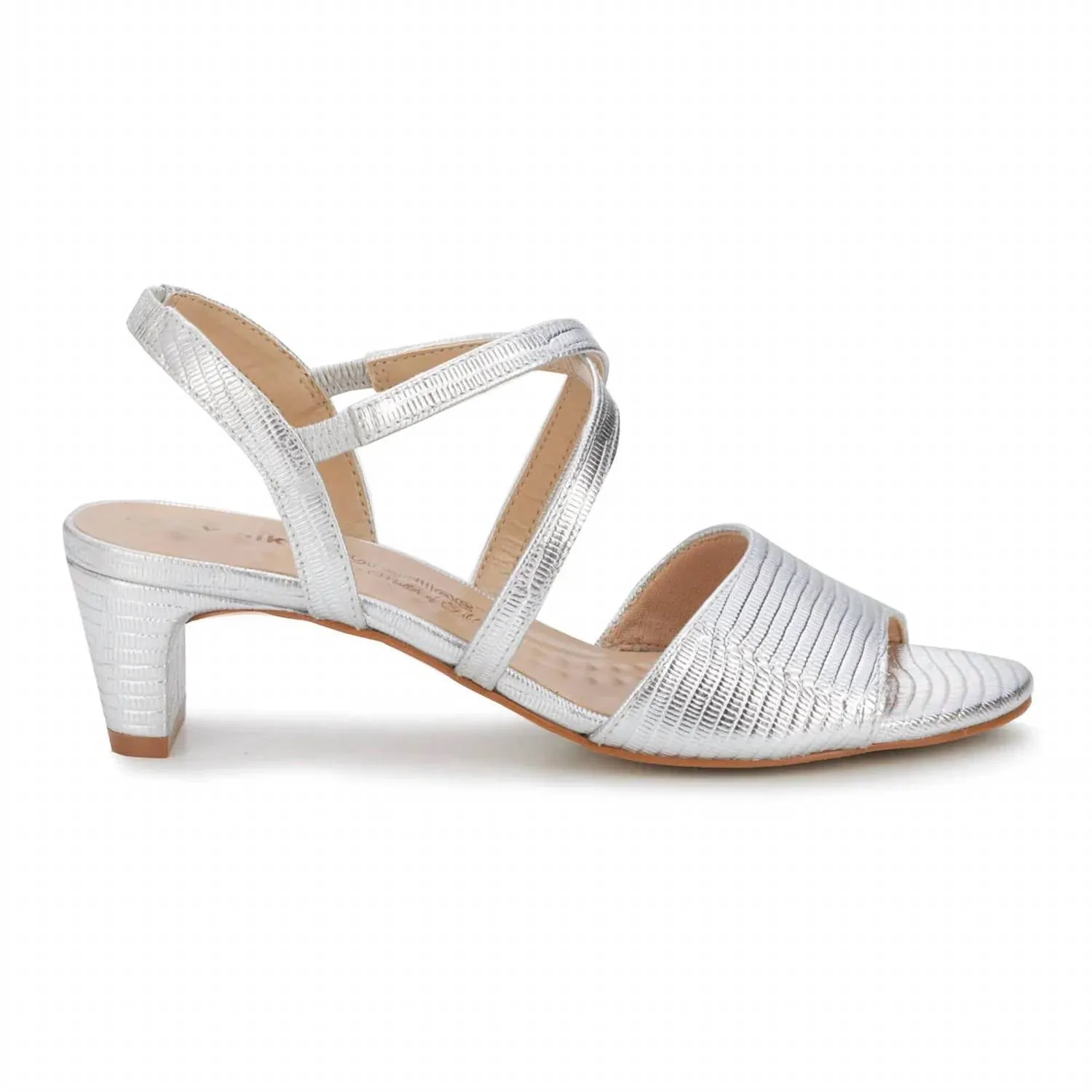 Women's Liza Heel In Silver Lizard