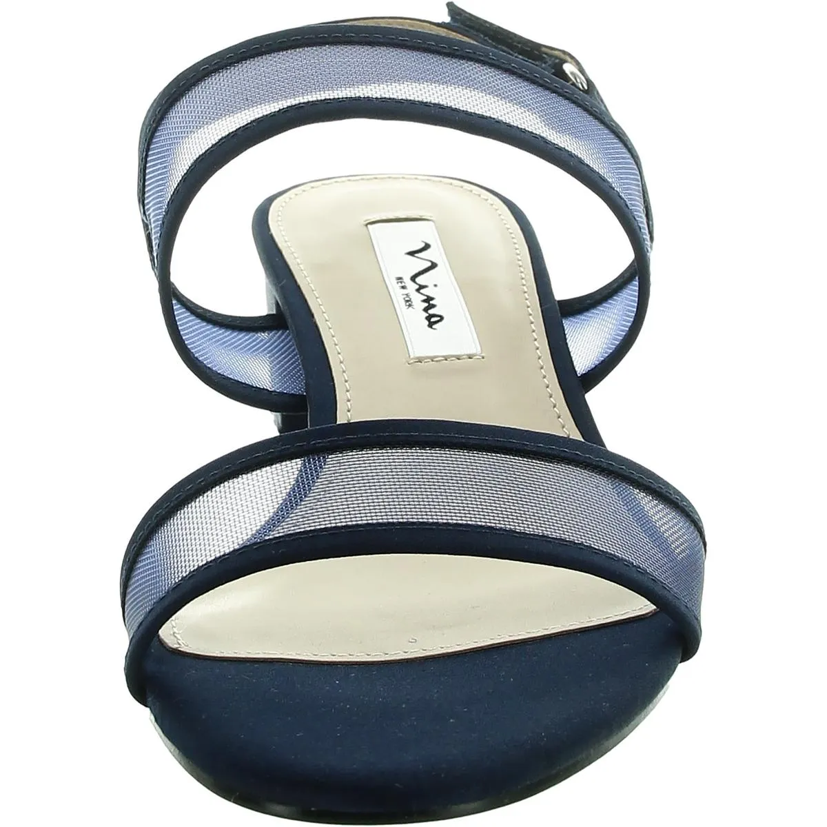 Womens Mesh Inset Leather Slingback Heels