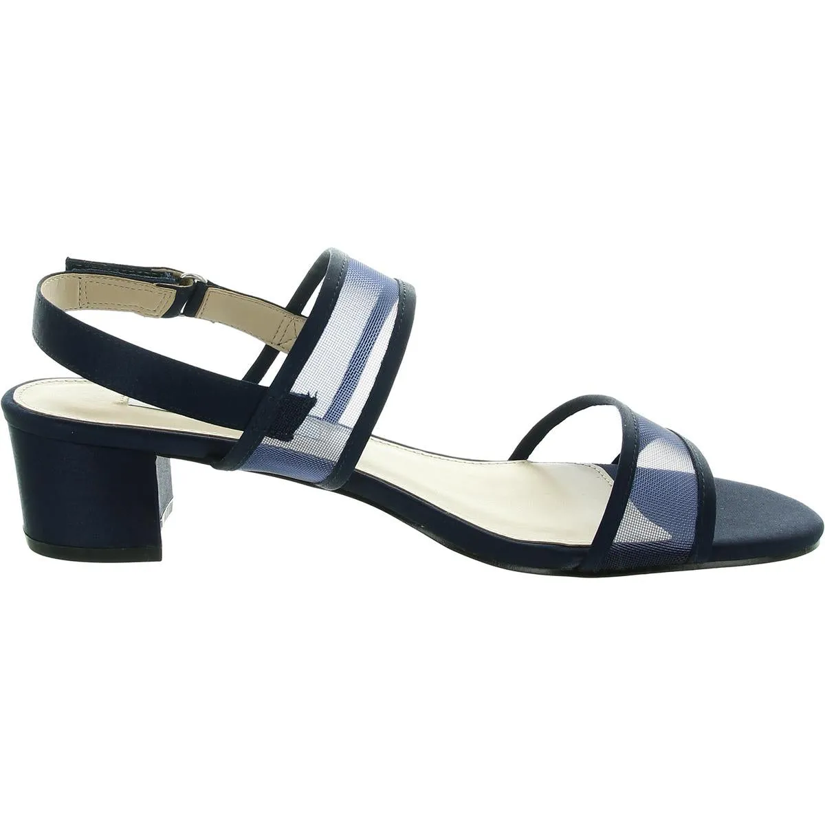Womens Mesh Inset Leather Slingback Heels