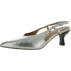 Womens Metallic Pointed toe Kitten Heels
