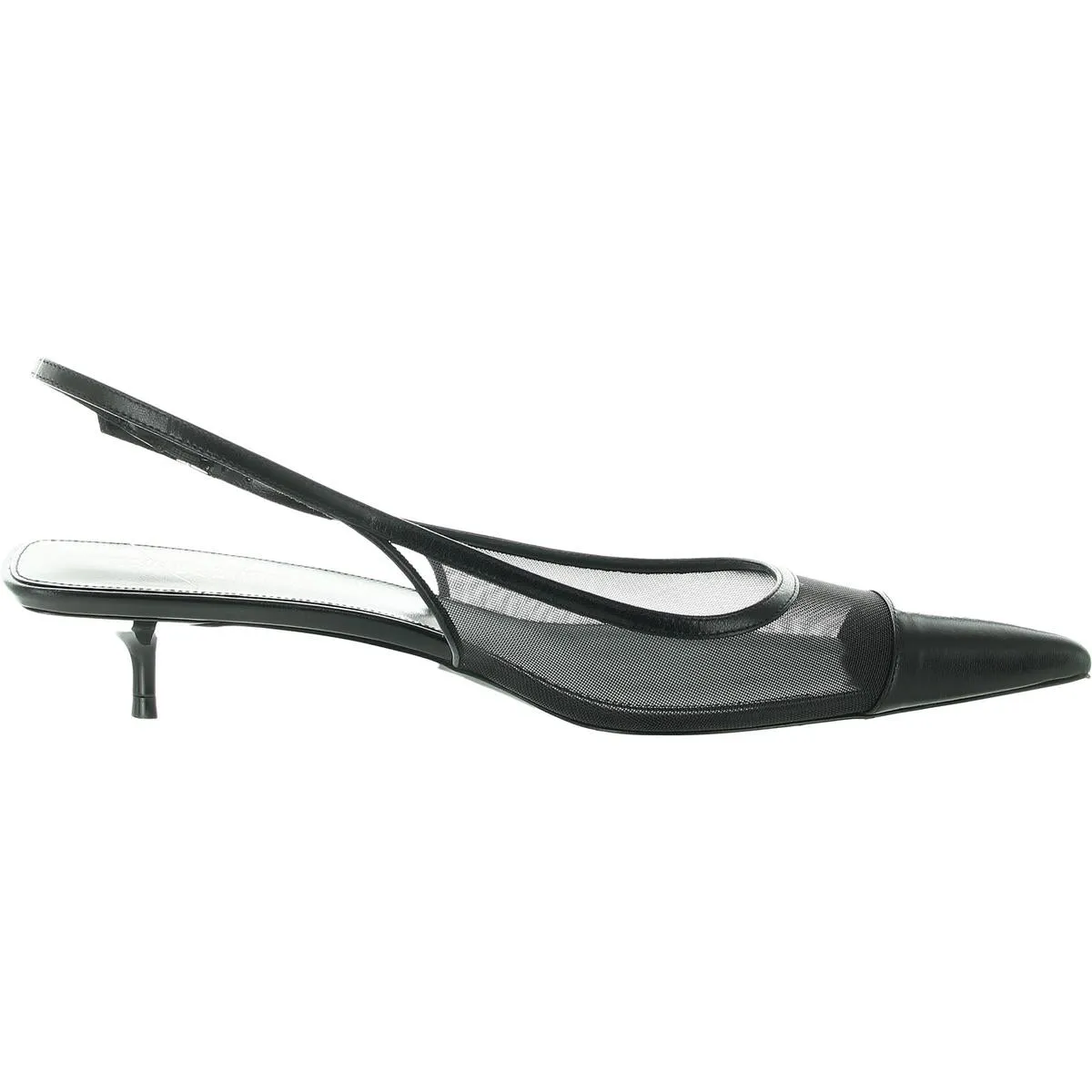 Womens Mixed Media Mesh Slingback Heels