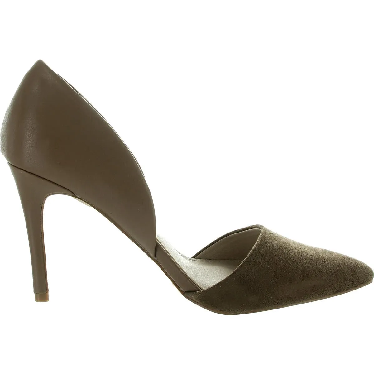 Womens Mixed Media Vegan Leather D'Orsay Heels