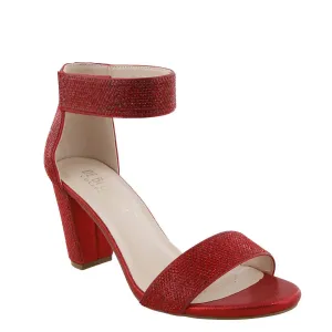 Women's Nicky Velcro Strap Heeled Sandals In Red