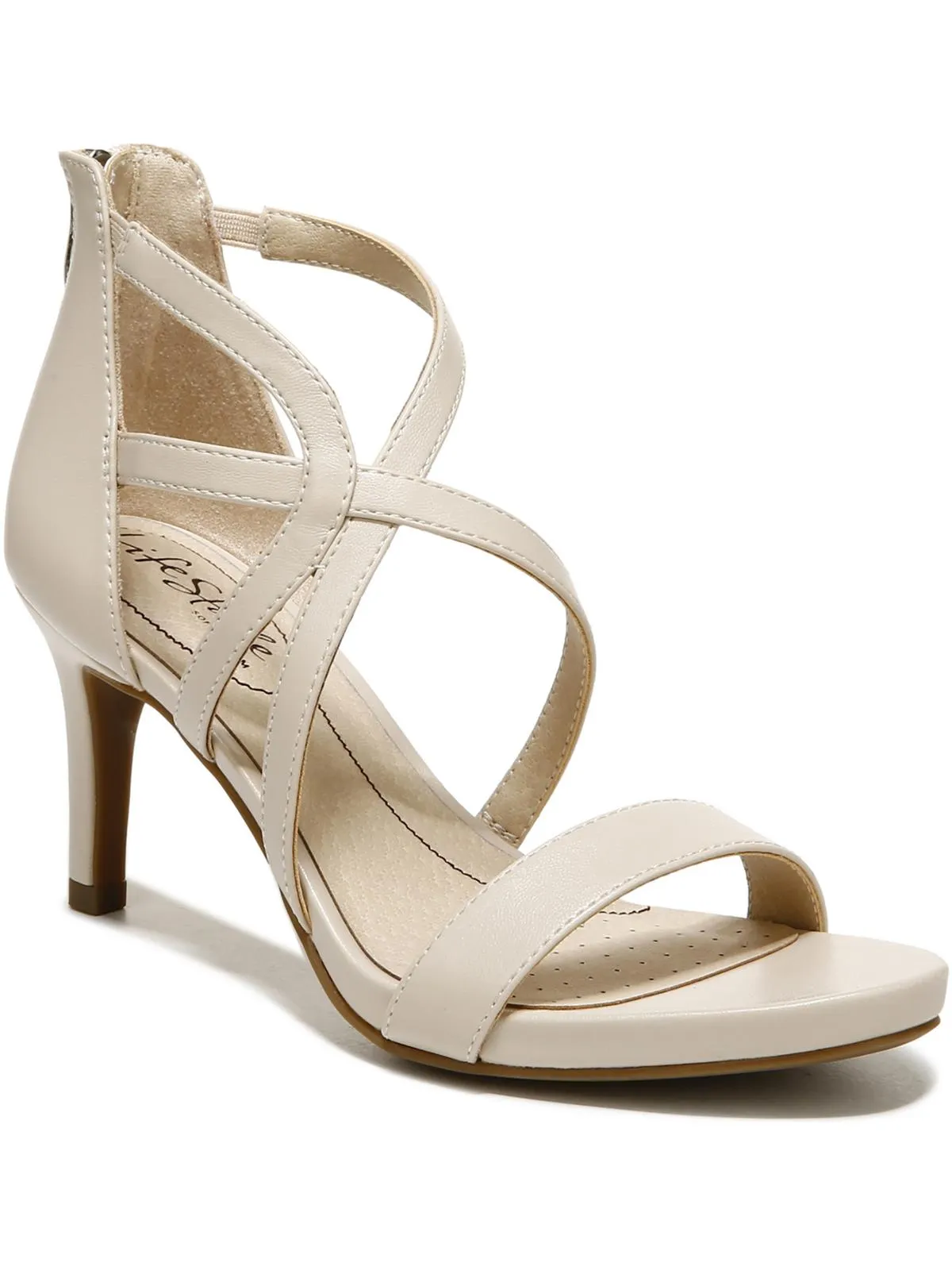 Womens Open Toe Back Zipper Pumps