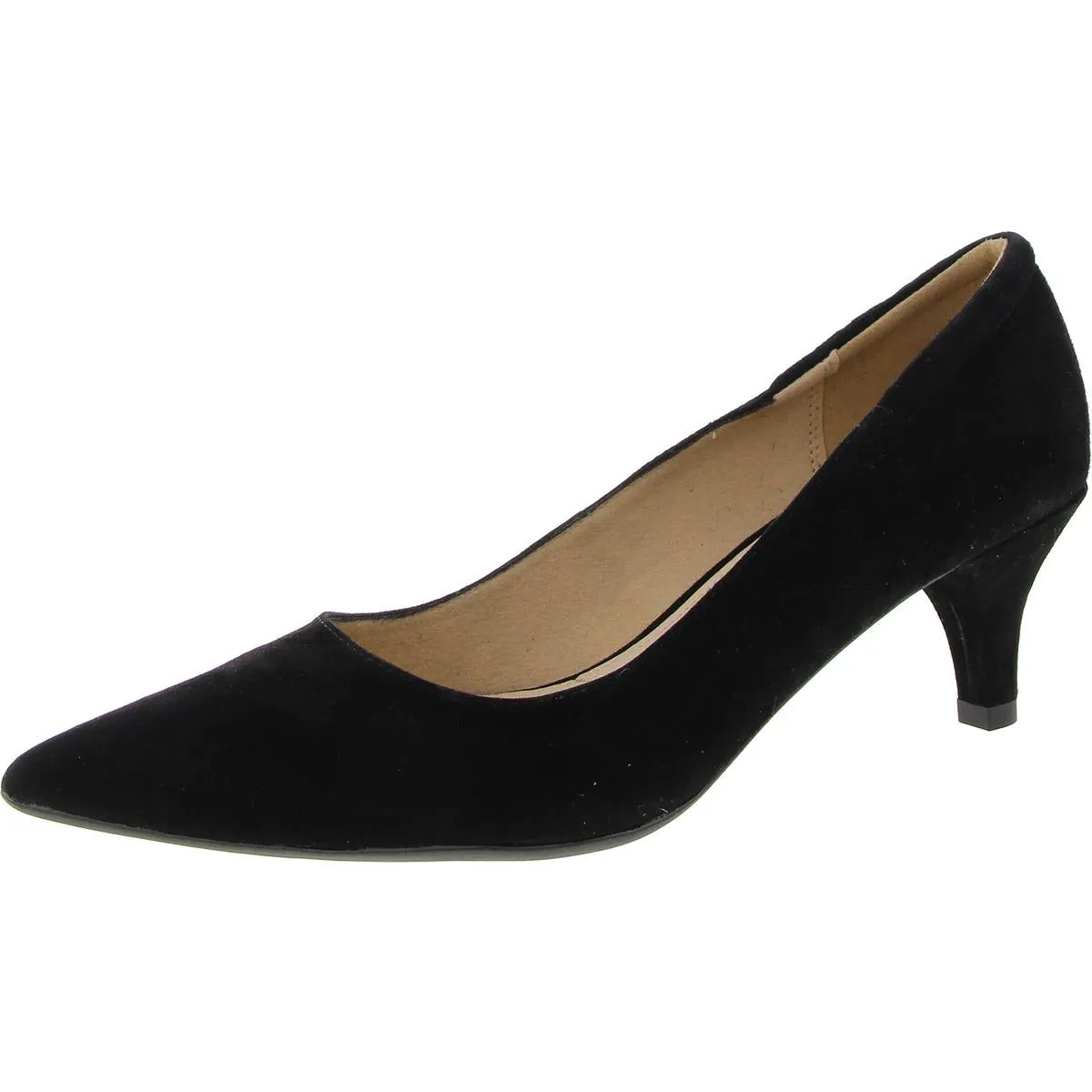 Womens Padded Insole Suede Kitten Heels