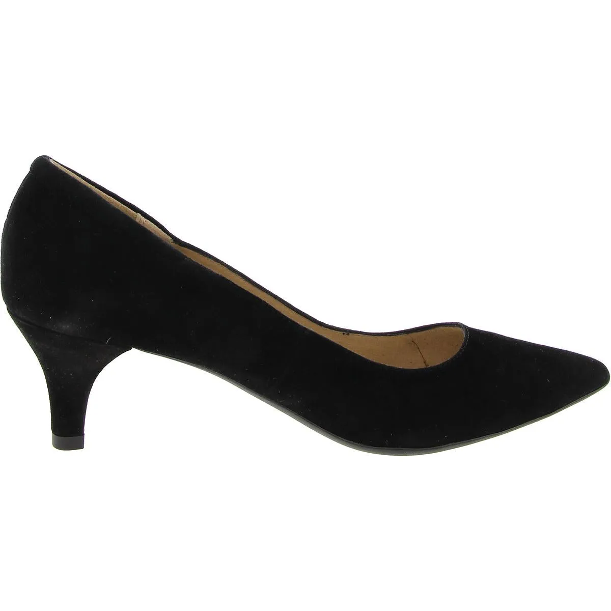 Womens Padded Insole Suede Kitten Heels