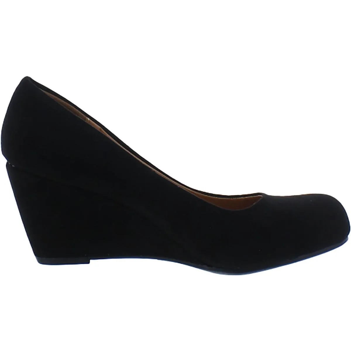 Womens Patent Round Toe Wedge Heels