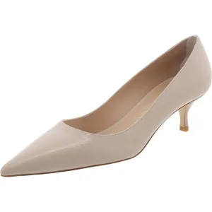 Womens Pebbled Leather Kitten Heels