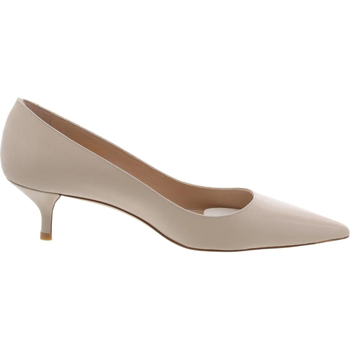 Womens Pebbled Leather Kitten Heels