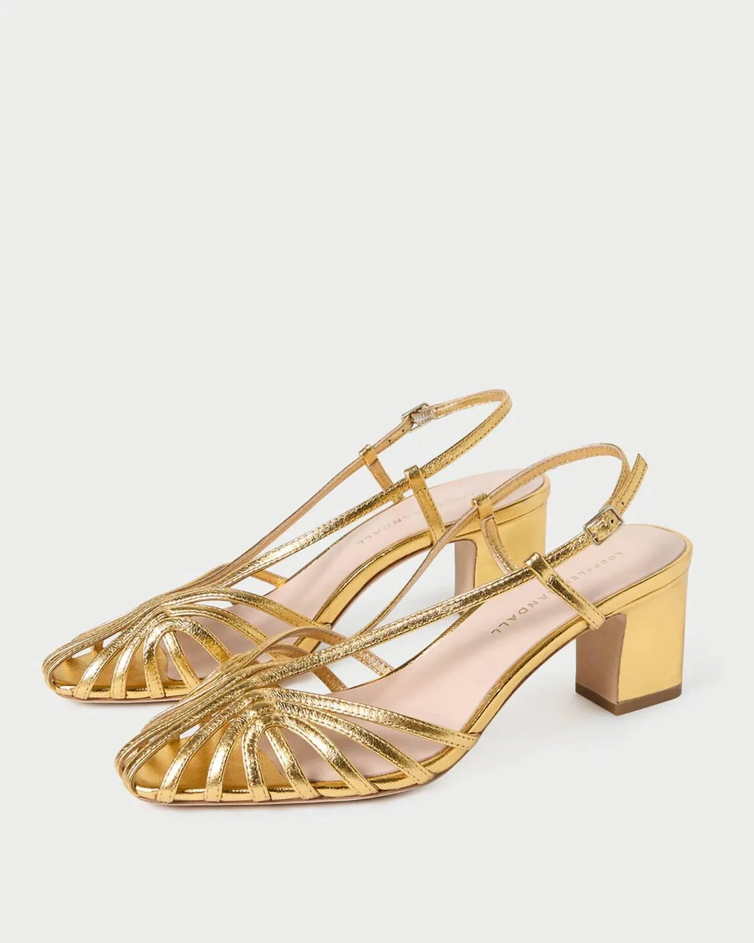 Women's Priscilla Lattice Slingback Heels In Gold