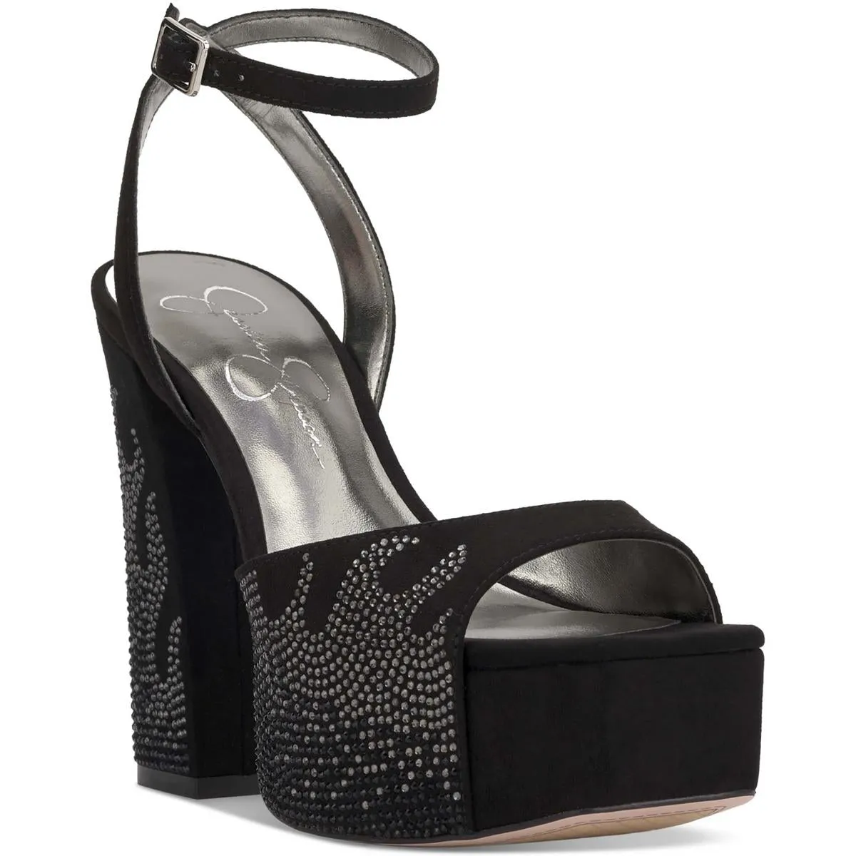 Womens Rhinestone Man Made Ankle Strap