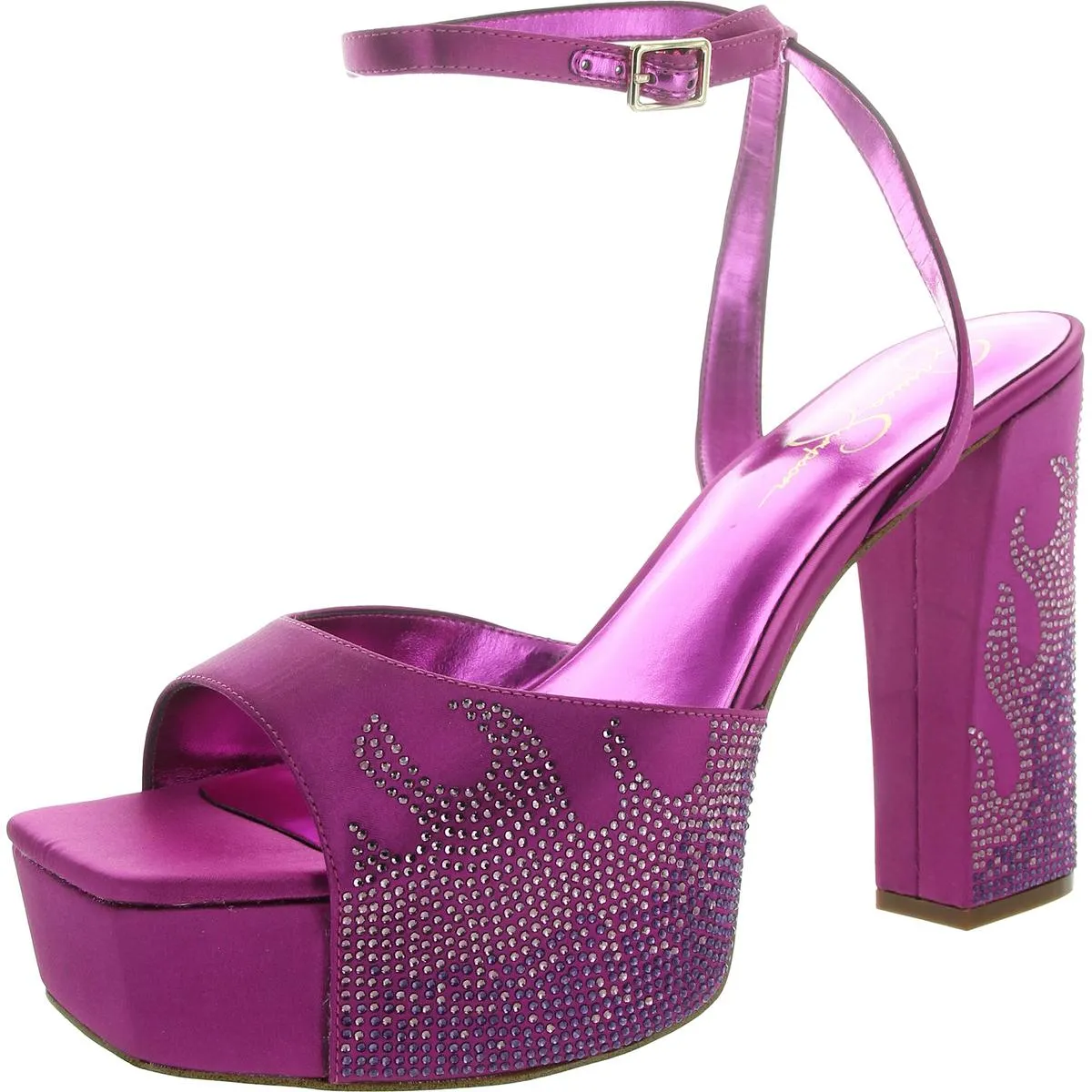 Womens Rhinestone Man Made Ankle Strap