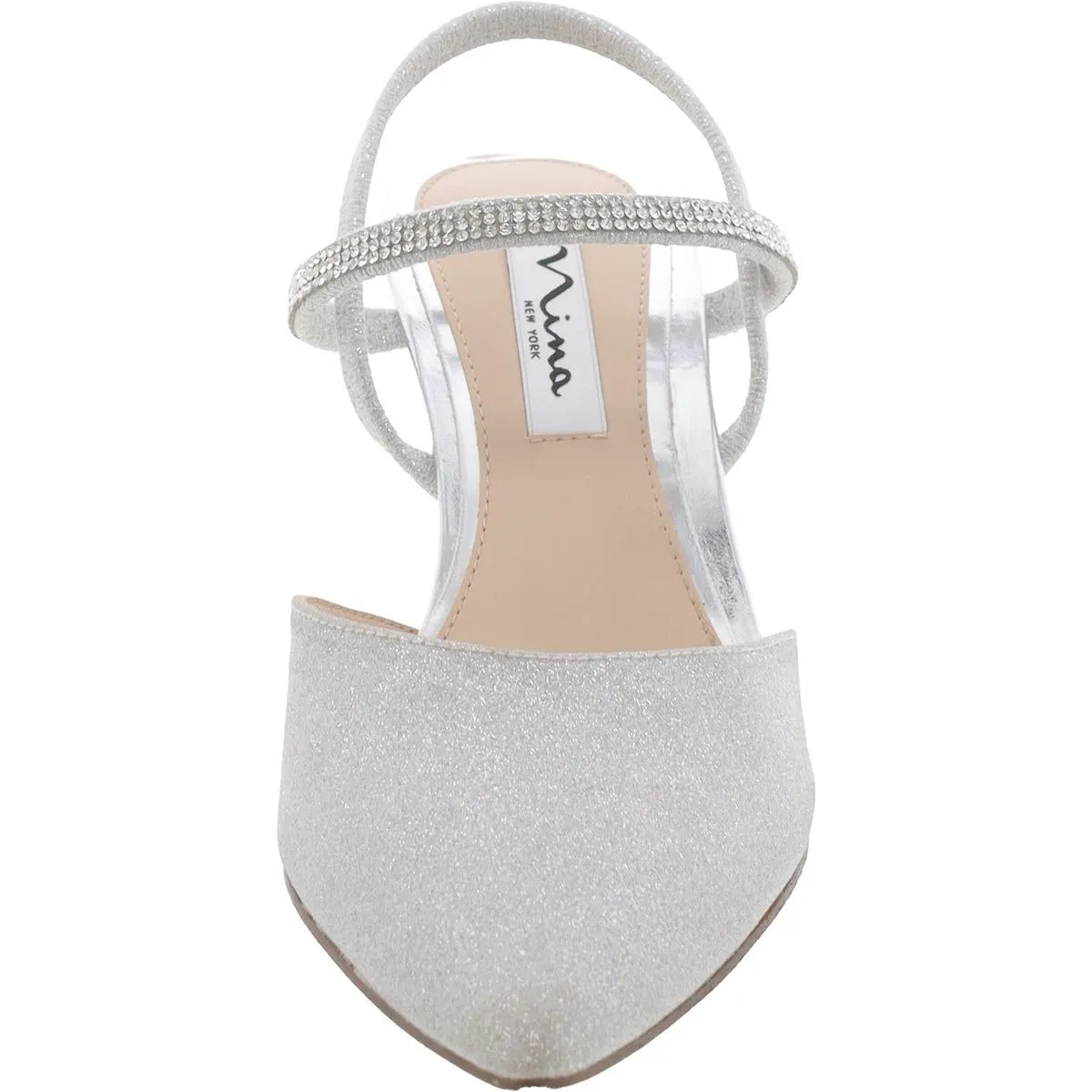 Womens Slip On Strappy Kitten Heels
