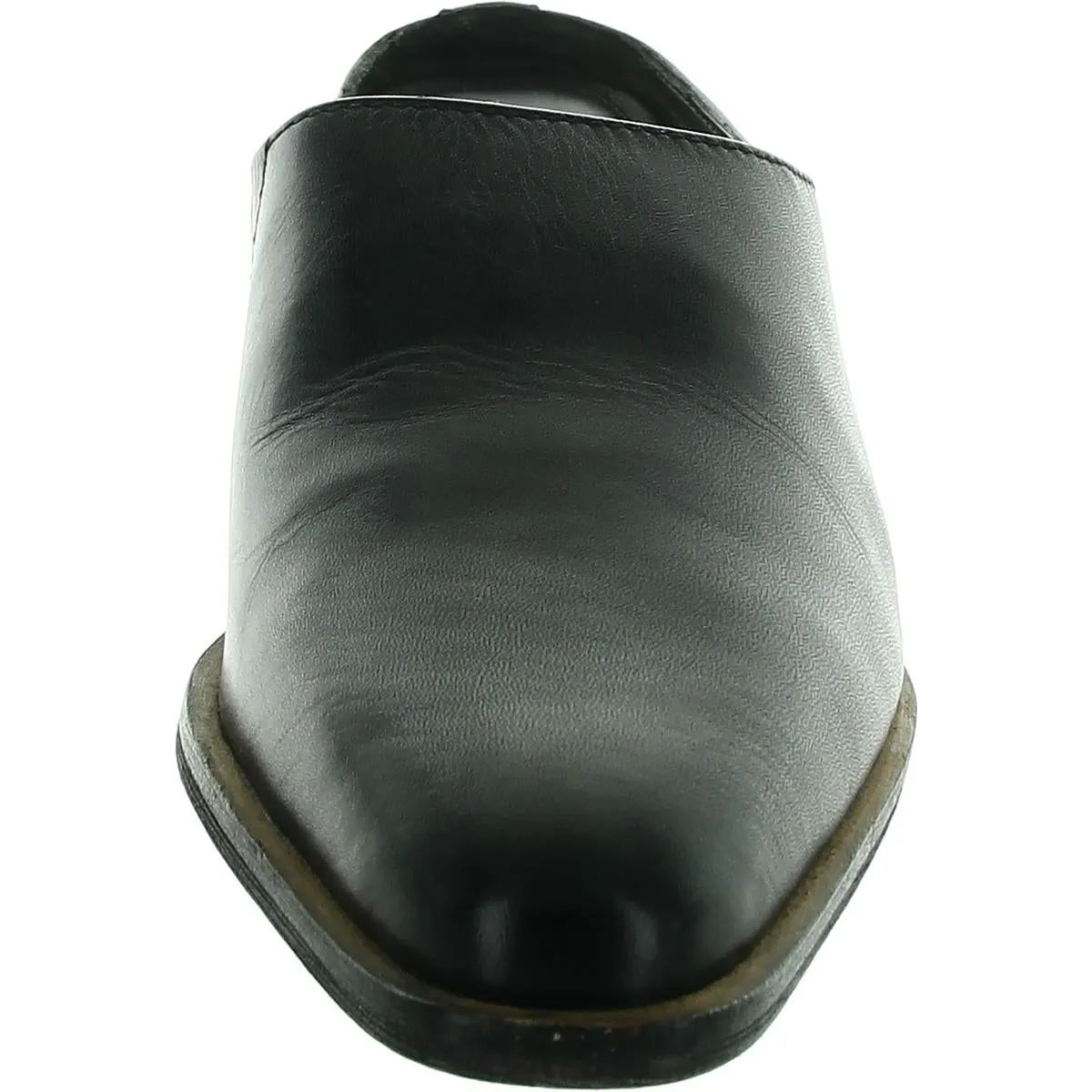 Womens Solid Leather Mules
