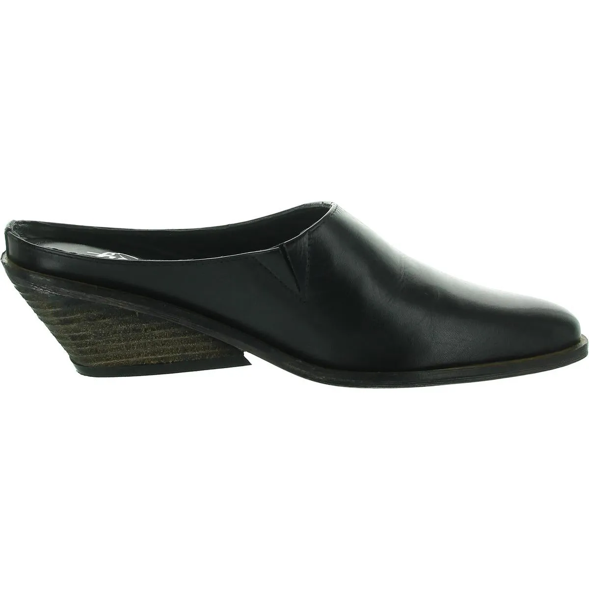 Womens Solid Leather Mules