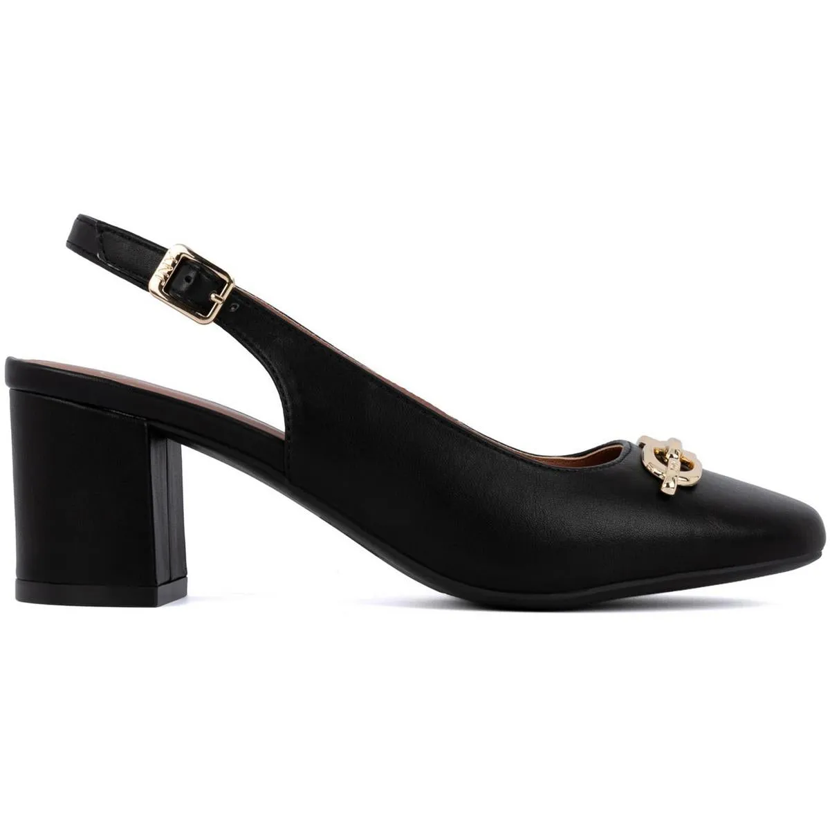 Womens Solid Man Made Block Heels