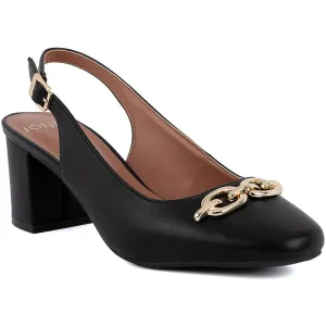 Womens Solid Man Made Block Heels