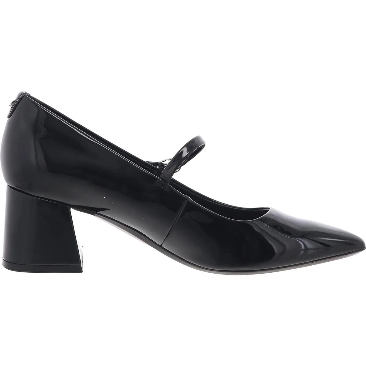 Womens Solid Patent Leather Block Heels