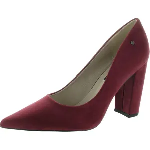 Womens Solid Vegan Suede  Block Heels