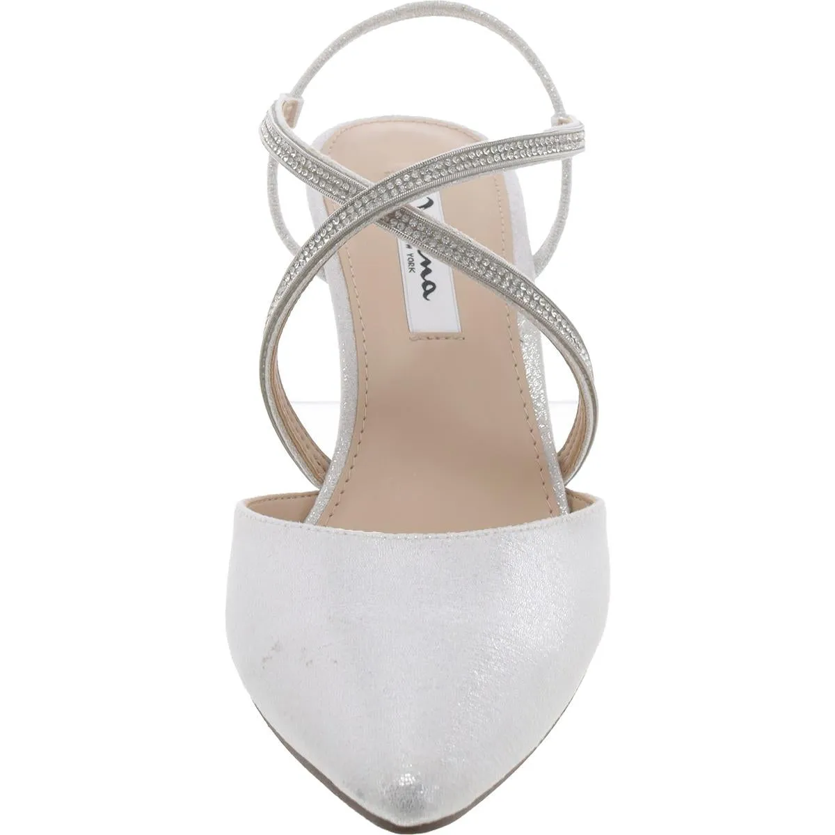 Womens Strappy Glitter Slingback Heels