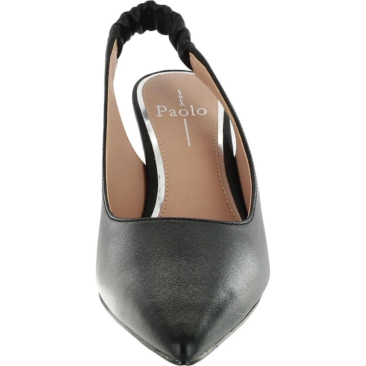 Womens Stretch Leather Slingback Heels