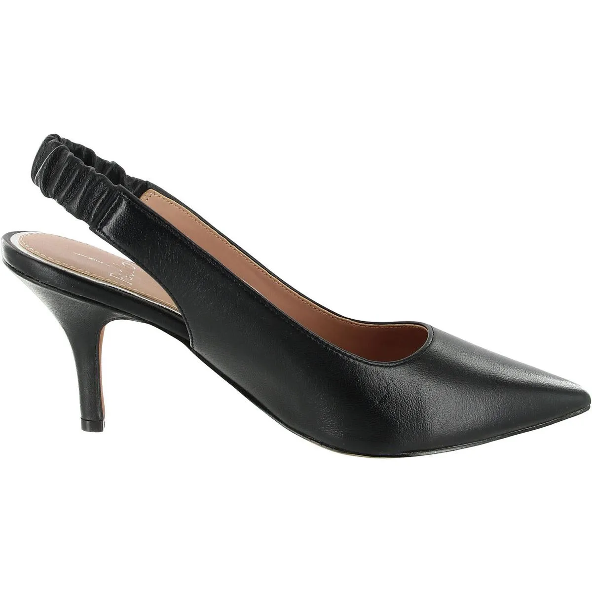 Womens Stretch Leather Slingback Heels