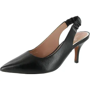 Womens Stretch Leather Slingback Heels