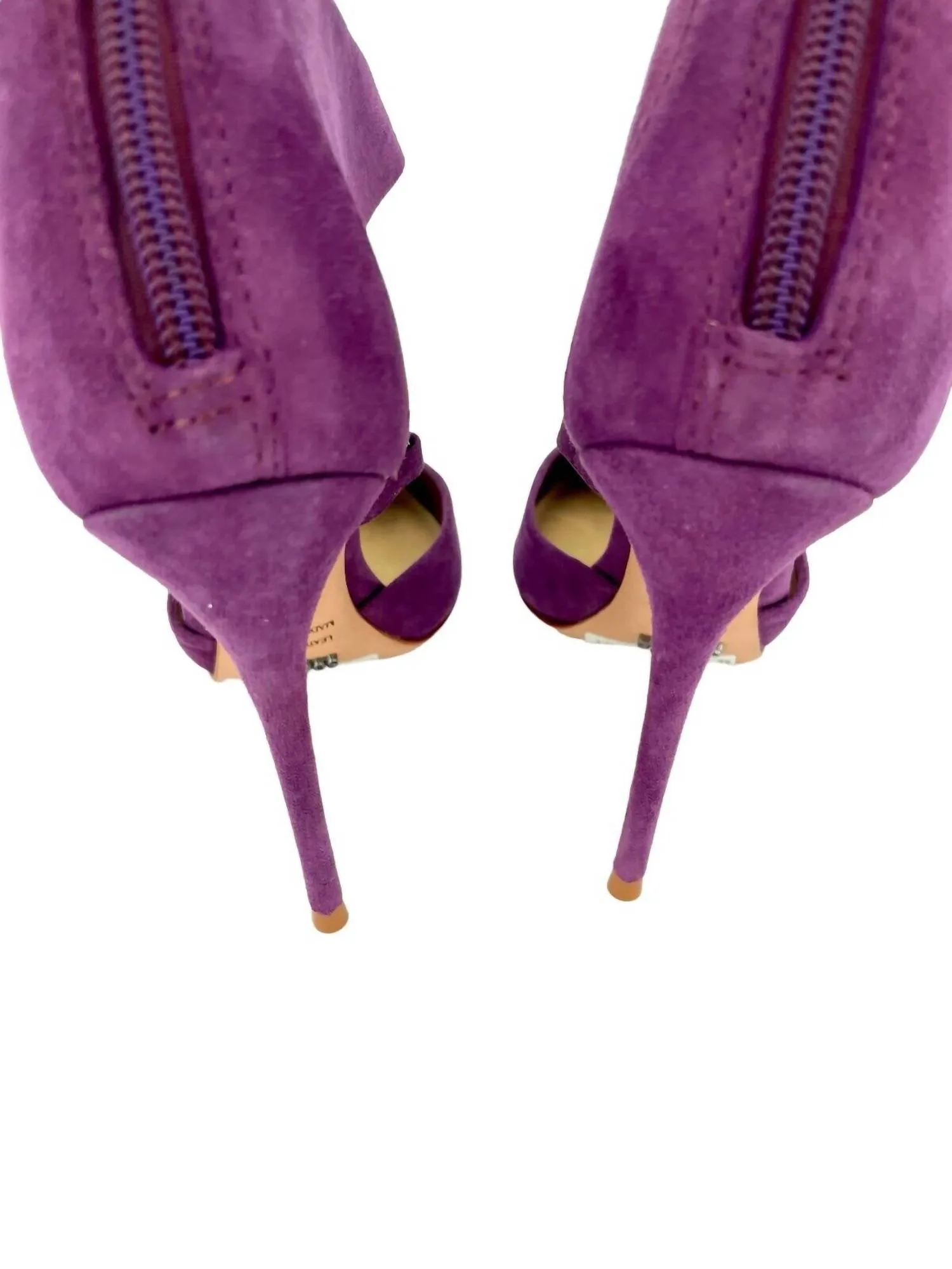Women's Suede Leather Pointed Toe Stiletto Pumps Heels In Purple