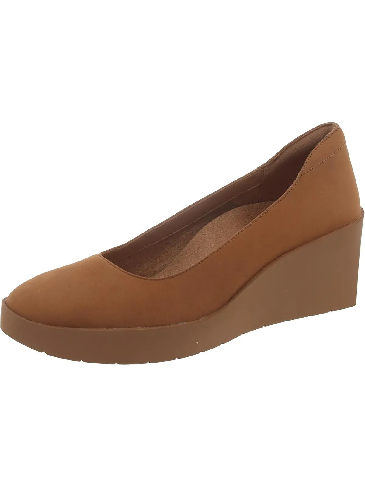 Womens Suede Slip On Wedge Heels