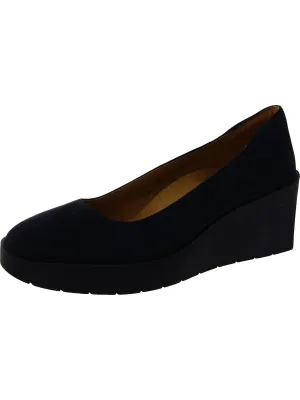 Womens Suede Slip On Wedge Heels