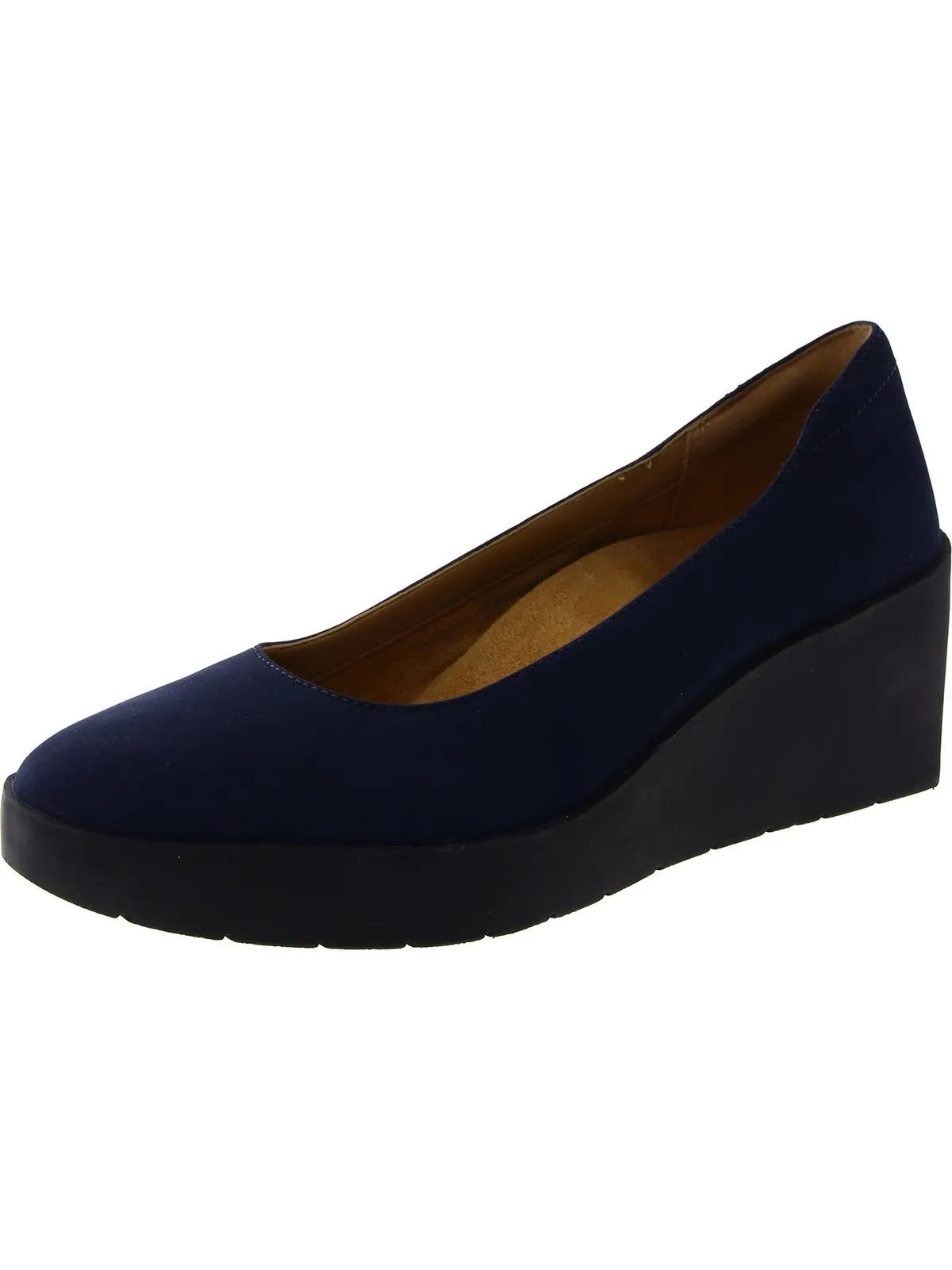 Womens Suede Slip On Wedge Heels