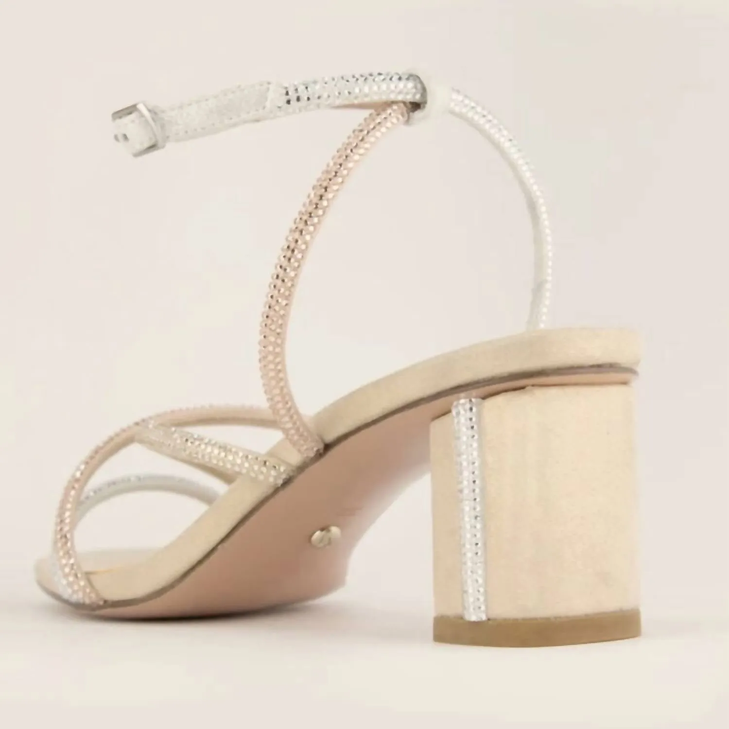 Women's Suede Viena Heel In Platinum Gold