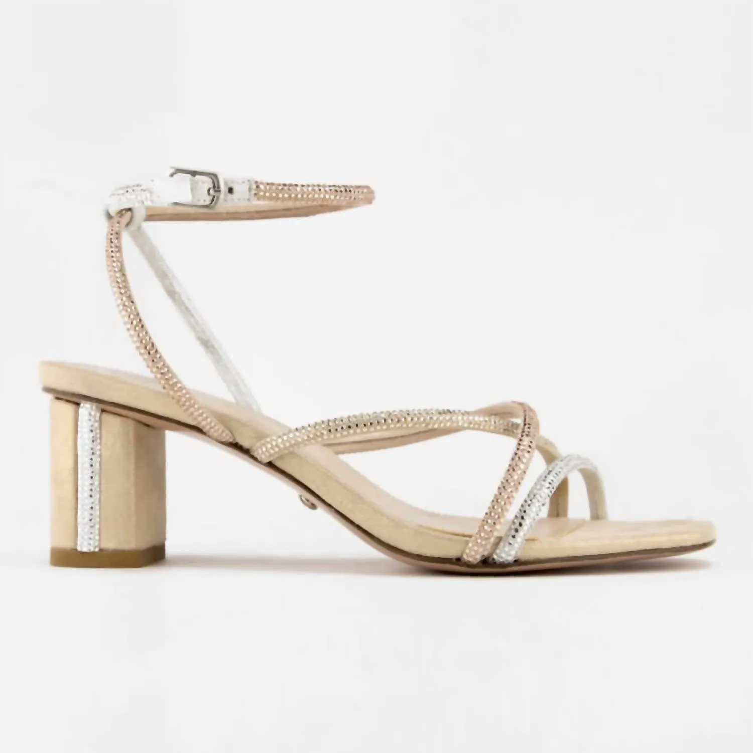 Women's Suede Viena Heel In Platinum Gold