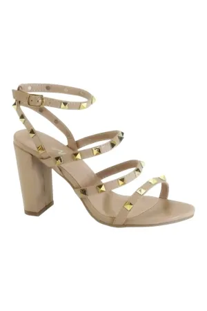 Women's Summer Studded Heel In Nude